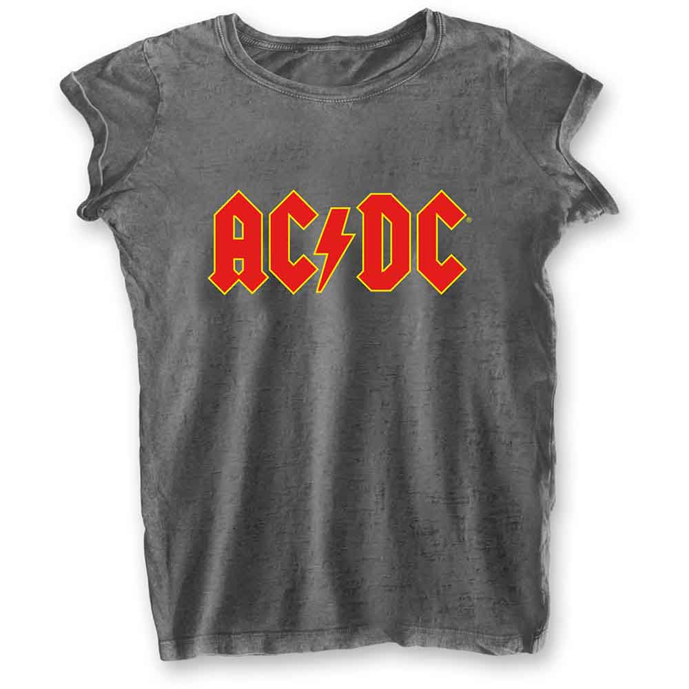AC/DC: Ladies T-Shirt/Logo (Burnout) (Medium)
