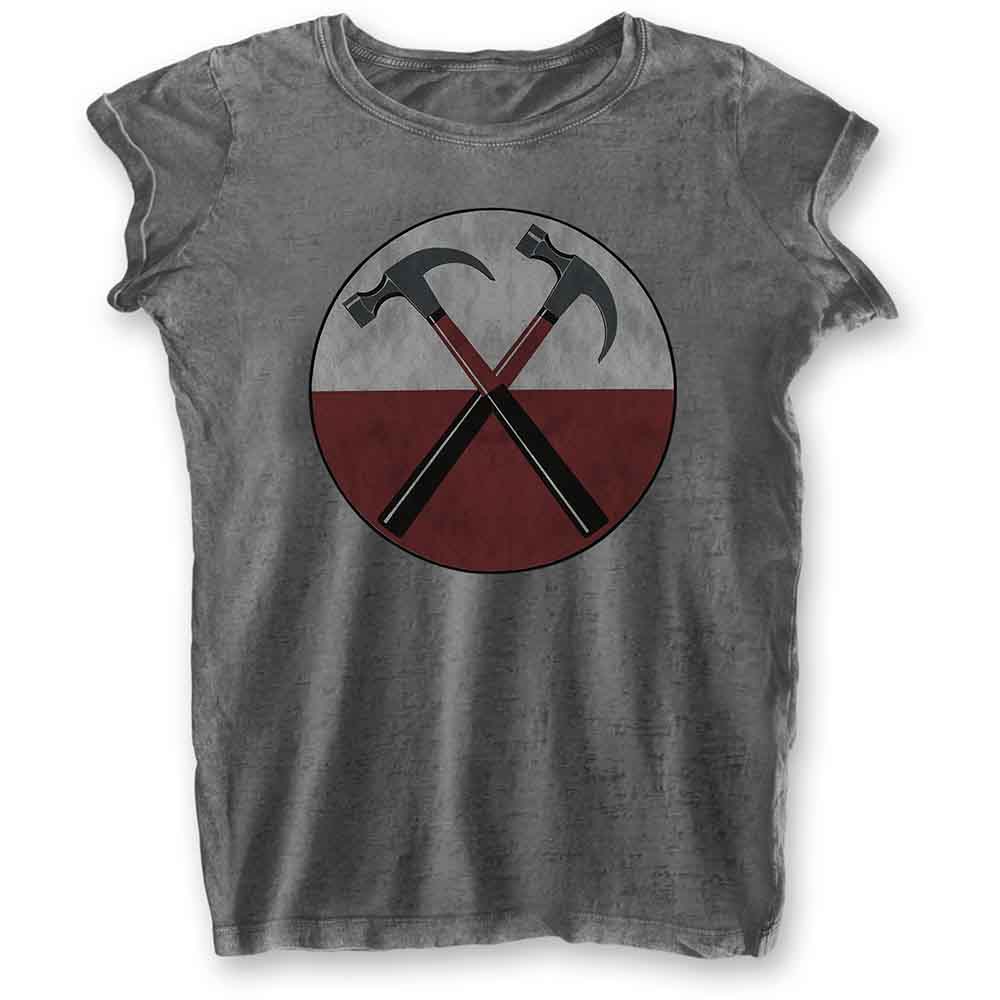 Pink Floyd: Ladies T-Shirt/The Wall Hammers (Burnout) (Large)
