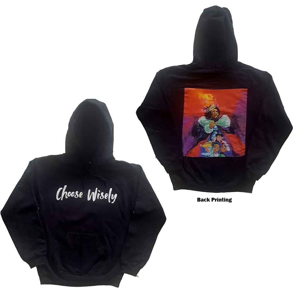J Cole: Unisex Pullover Hoodie/Choose Wisely (Back Print) (Large)