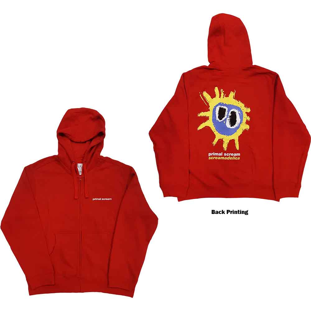 Primal Scream: Unisex Zipped Hoodie/Screamadelica (Back Print) (X-Large)