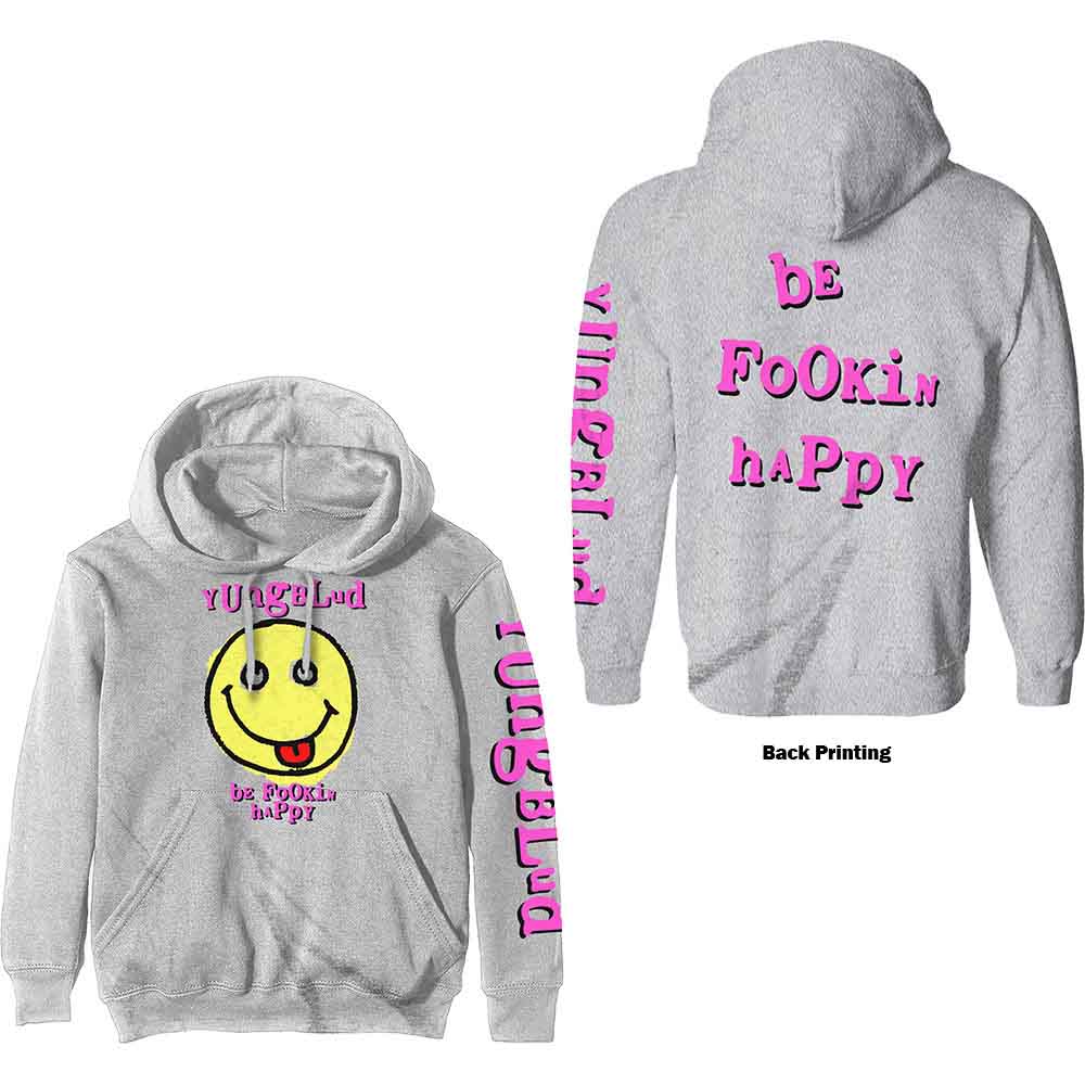 Yungblud: Unisex Pullover Hoodie/Raver Smile (Back Print) (Large)