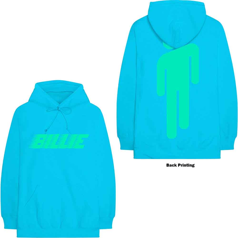 Billie Eilish: Unisex Pullover Hoodie/Logo & Blohsh (Back Print) (Large)