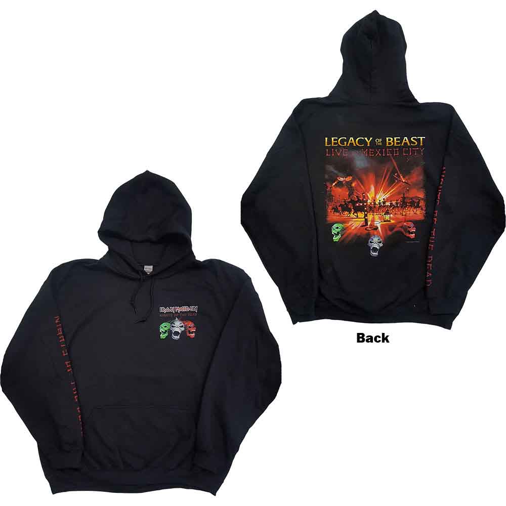 Iron Maiden: Unisex Pullover Hoodie/Nights Of The Dead (Back & Sleeve Print) (Small)