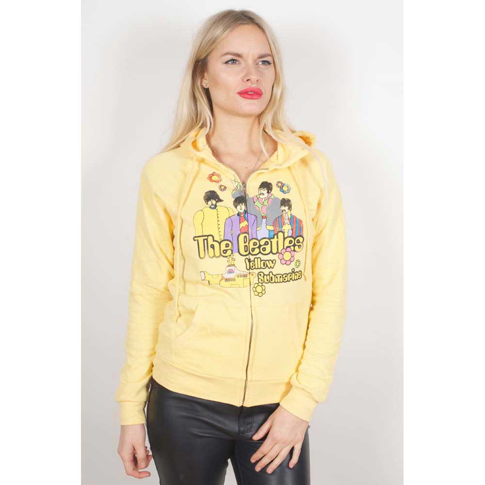 The Beatles: Ladies Zipped Hoodie/Yellow Submarine Band (Medium)