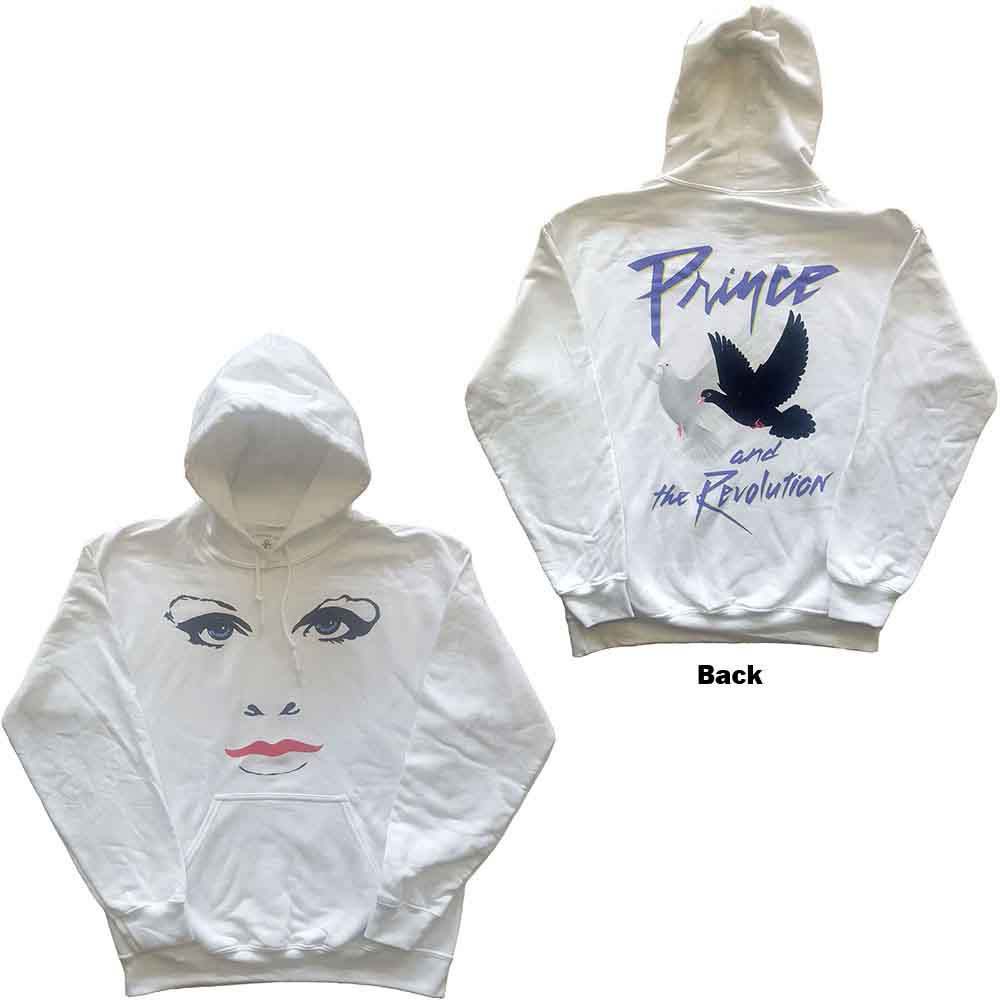Prince: Unisex Pullover Hoodie/Faces & Doves (Back Print) (Large)