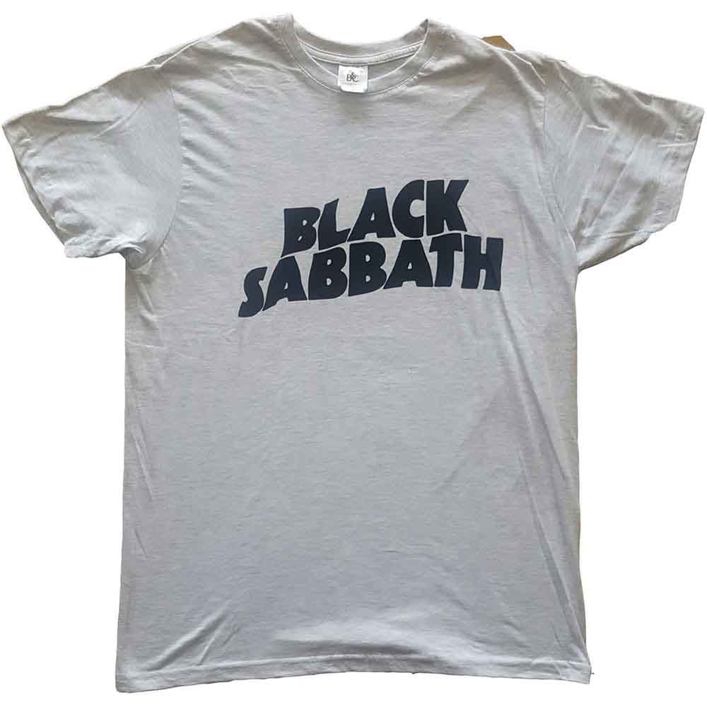 Black Sabbath: Unisex T-Shirt/Black Wavy Logo (Small)