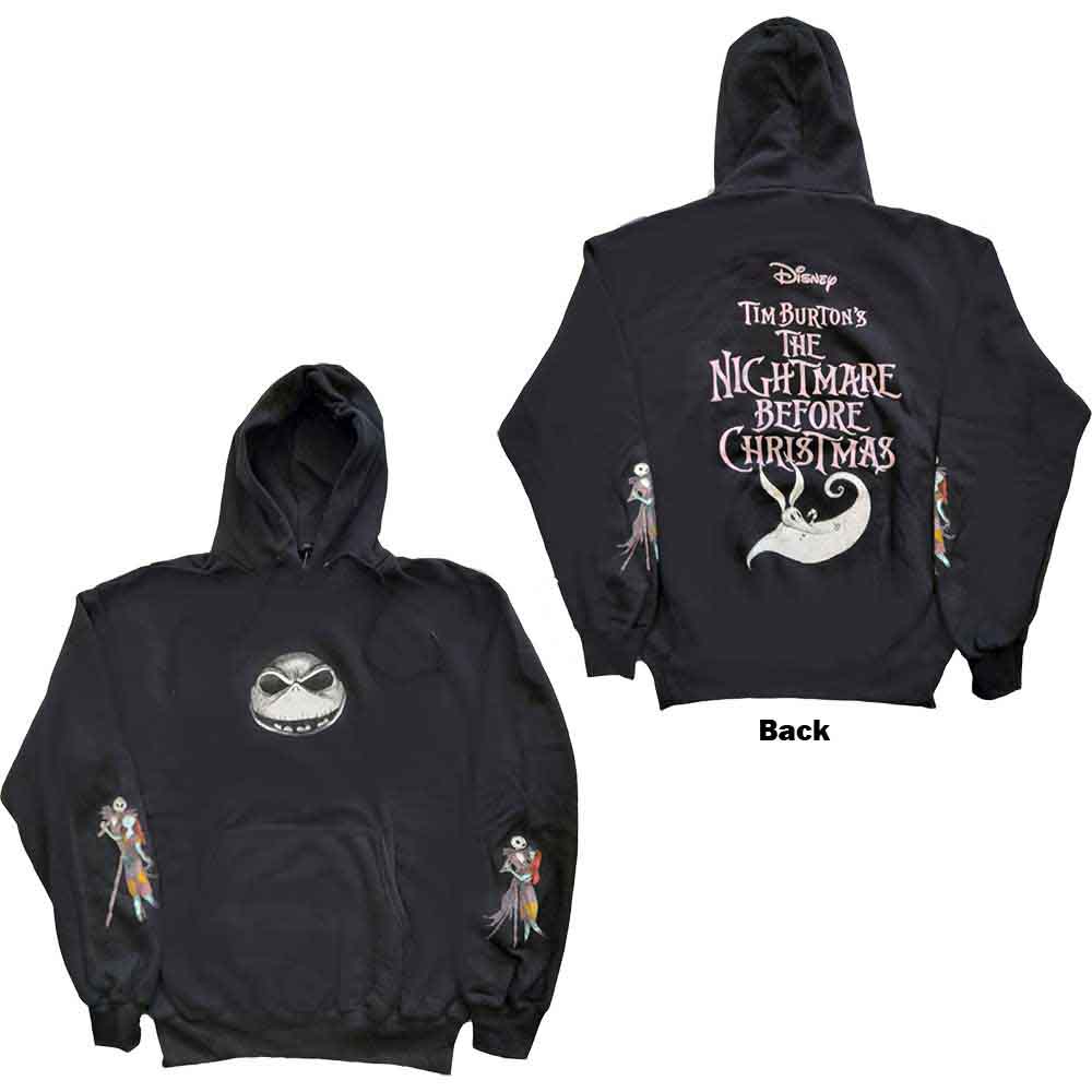 Disney: Unisex Pullover Hoodie/The Nightmare Before Christmas Jack & Sally Dancing (Back & Sleeve Print) (X-Large)