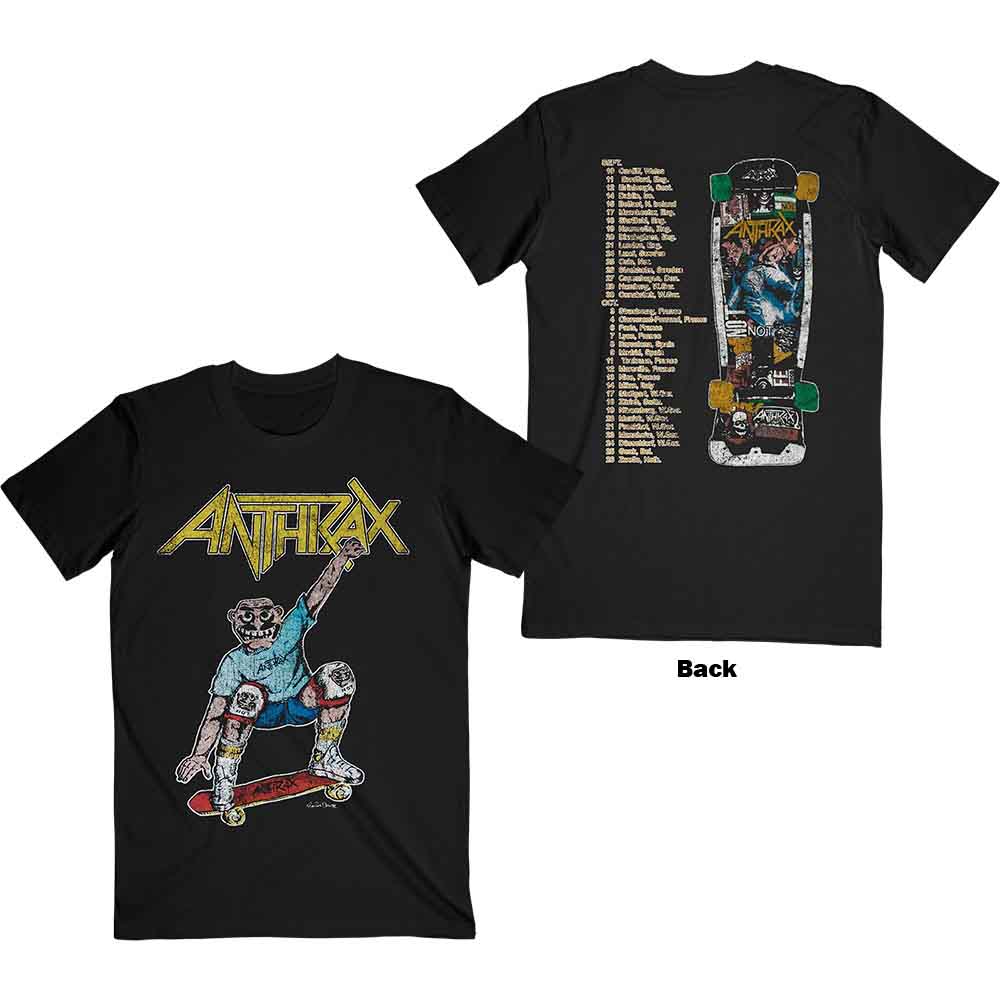 Anthrax: Unisex T-Shirt/Spreading Skater Notman Vintage (Back Print) (Medium)