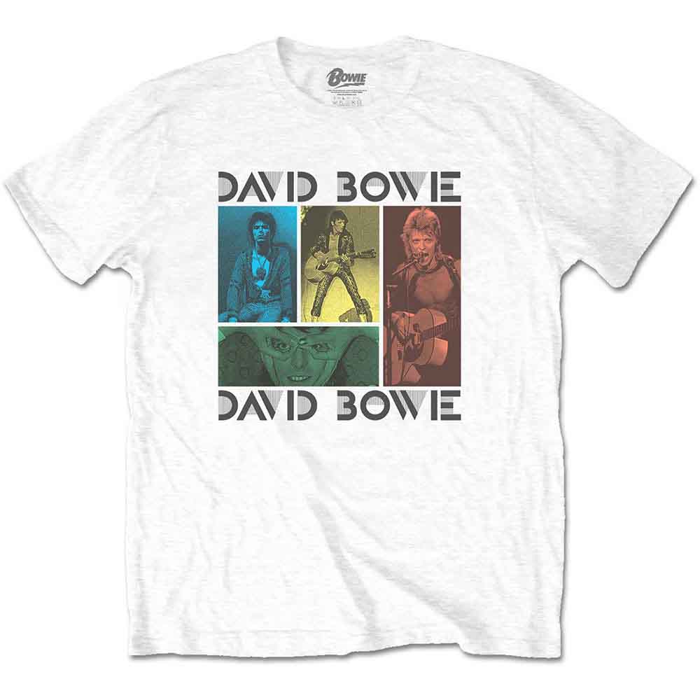 David Bowie: Unisex T-Shirt/Mick Rock Photo Collage (Small)