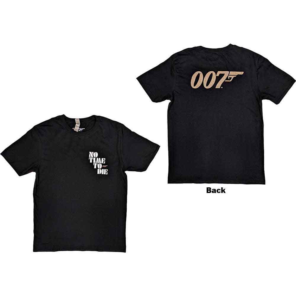 James Bond 007: Unisex T-Shirt/No Time To Die & Logo (Medium)