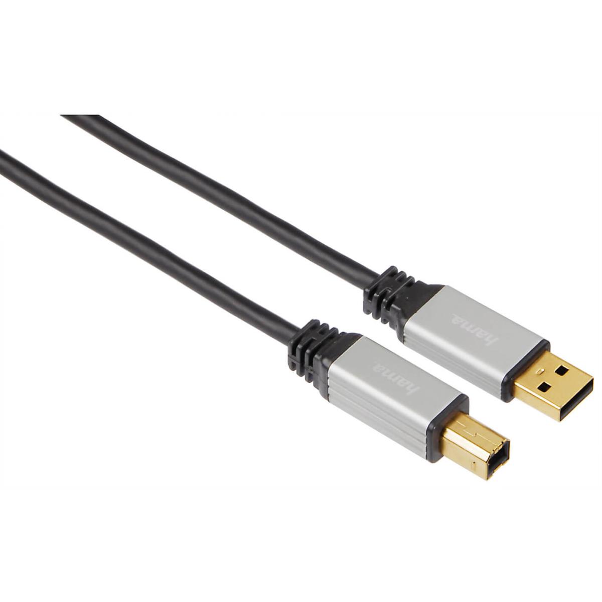 HAMA Kabel USB A-B Guld Pro Svart 5m