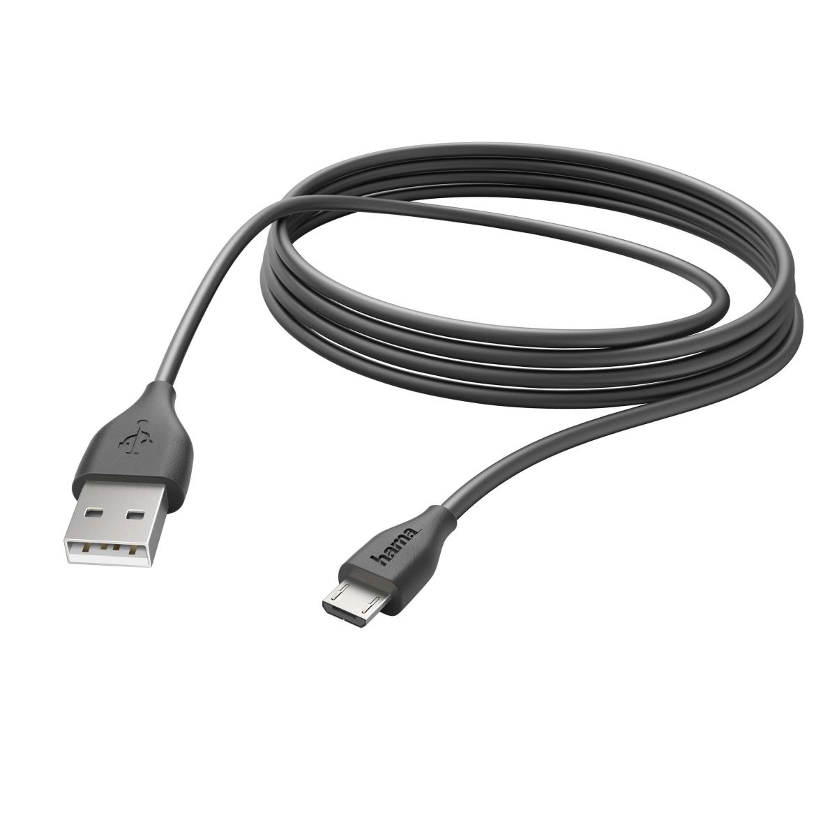 HAMA Synkkabel Micro-USB 3m Svart
