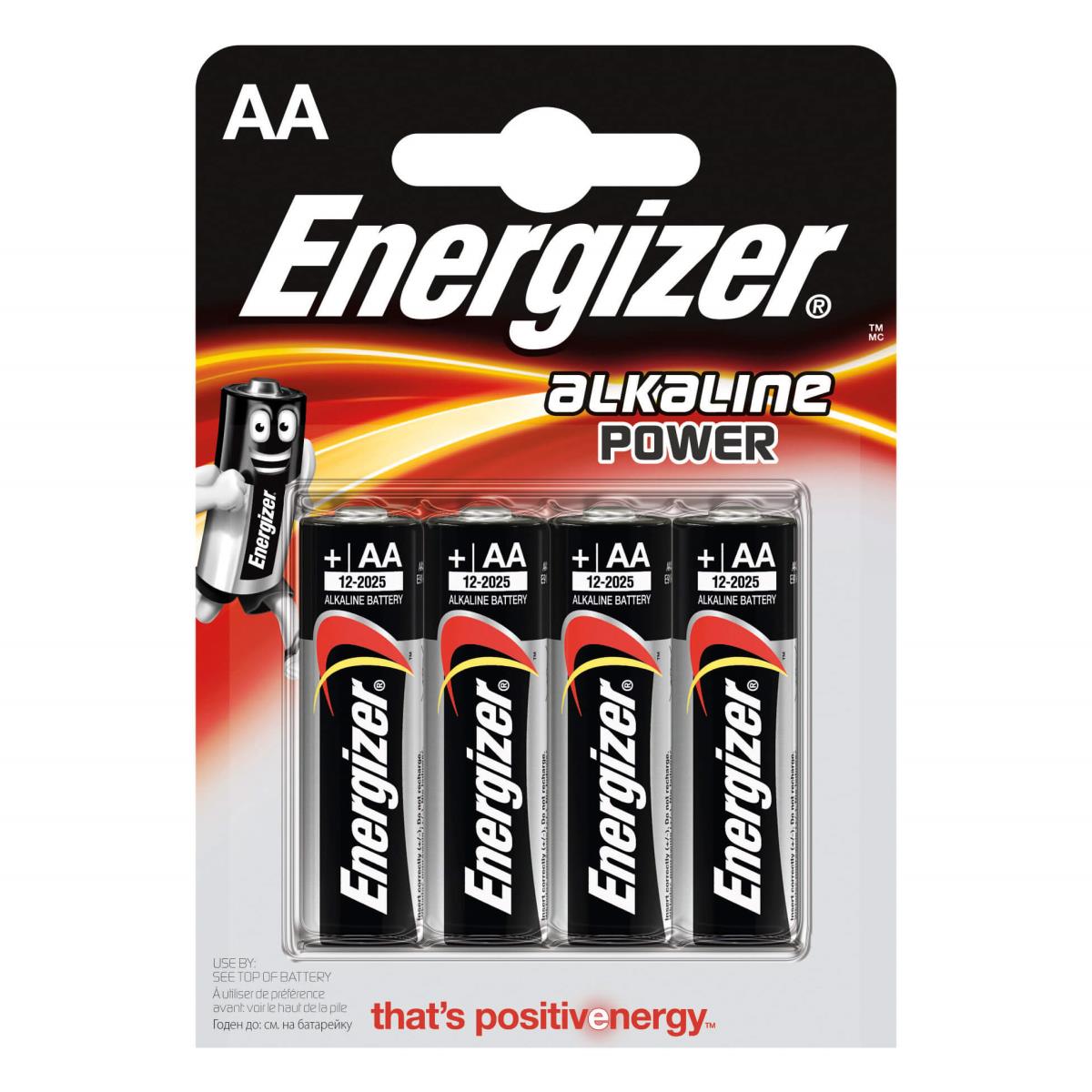 ENERGIZER Batteri AA/LR6 Alkaline Power 4-pack