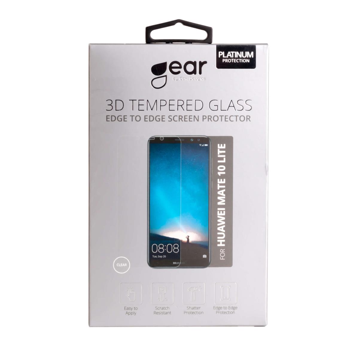 GEAR Härdat Glas 3D Full Cover Transp. Huawei Mate 10 Lite