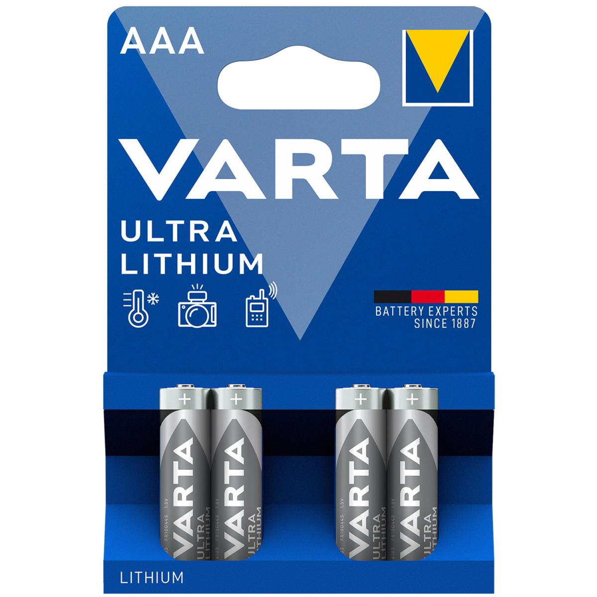 Varta: Ultra Lithium AAA / LR03 Batteri 4-pack