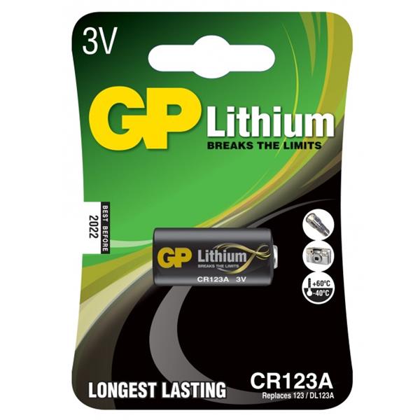 GP Lithium Battery CR123A, 3V