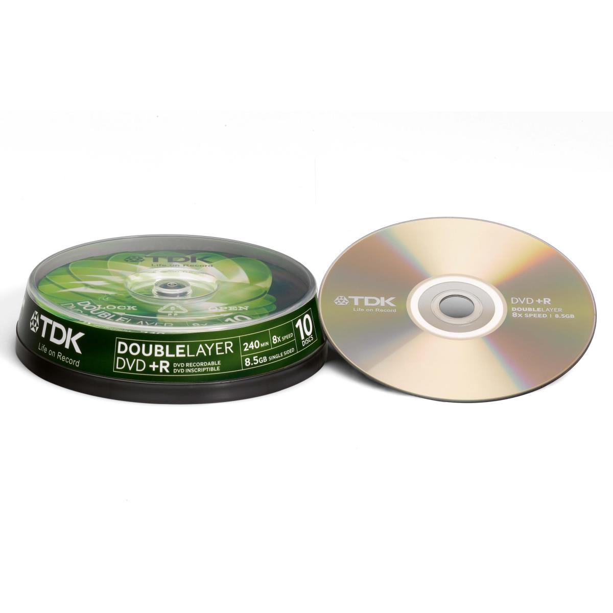 Philips - Cakebox 10 Dvd+R Vierge Double Couche 8,5Gb - 240Min - 8X
