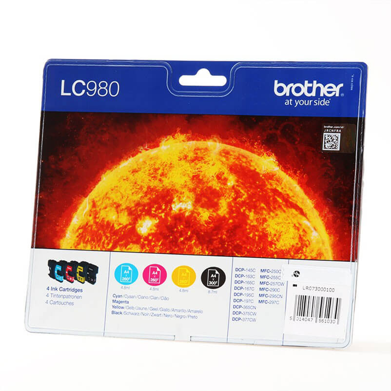 FP Brother LC980 Value Pack, Black (300sid.), Cyan, Magenta, Yellow (260sid.)