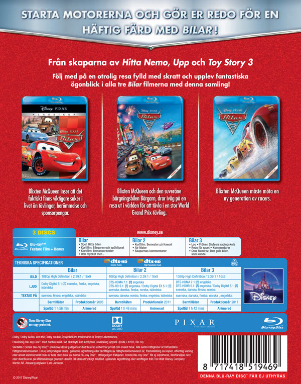 Bilar 1 3 Box 3 Blu Ray Film Ginza Se