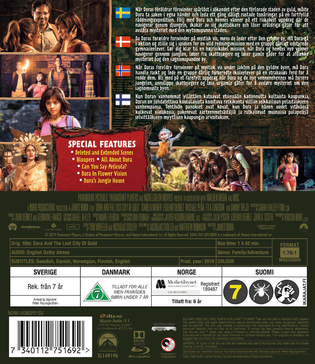 Dora and the lost city of gold (Blu ray) film Dora and the lost city of gold (Blu ray) film