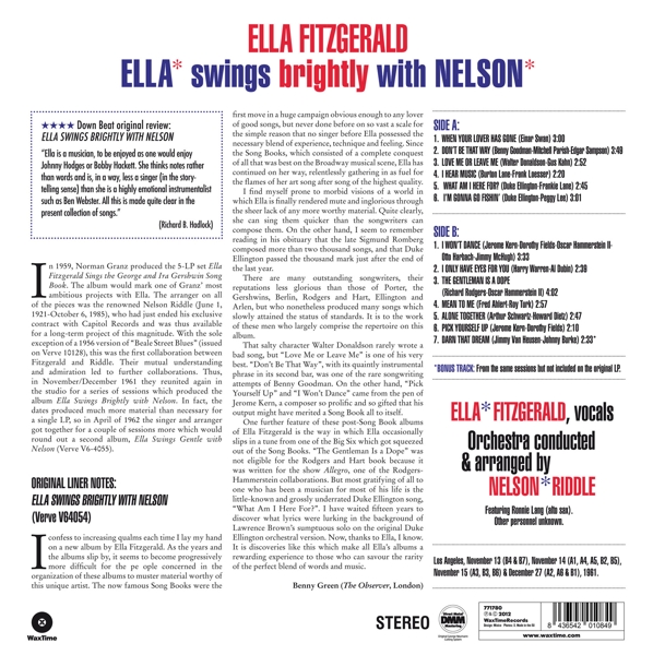 Fitzgerald Ella Swings Brightly With Nelson (Vinyl LP) musik