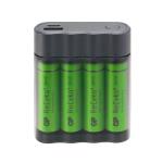GP Charge AnyWay 2-in-1 USB Battery Charger, incl. 4 x AA 2600 mAh Batteries