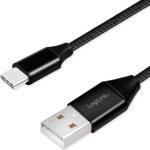 LogiLink: USB-USB-C Ladd/synk-kabel USB 2.0 15W 0,3m Textil
