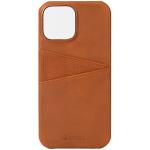 Krusell: Leather CardCover iPhone 13 Cognac