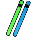 LogiLink: LED-reflexband Slap-wrap 2-pack Blå + Grön