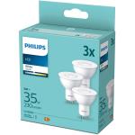 Philips: 3-pack LED GU10 3W (35W) 3000K 230lm