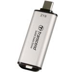 Transcend: Portabel Mini SSD ESD300C USB-C 2TB 10Gbps (R1050/W950 Mb/s) Silver