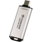 Transcend: Portabel Mini SSD ESD300C USB-C 500Gb 10Gbps (R1050/W950 Mb/s) Silver