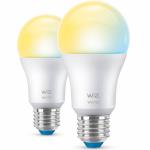 WiZ: WiFi Smart LED E27 60W 806lm Varm-kallvit 2-pack