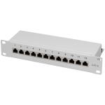 LogiLink: Patchpanel 12-portar Cat6 för 10" rack U1 Grå