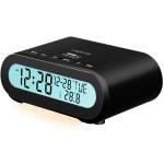 LogiLink: Klockradio Temp/Luftfuktighet USB-C/Batteridrift Svart