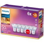 Philips: 6-pack LED GU10 50W Dimbar WarmGlow