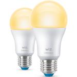 WiZ: WiFi Smart LED E27 Normal 60W 806lm Dimbar varmvit 2-pack