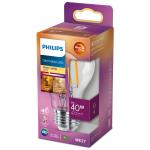 Philips: LED E27 Normal 40W Klar Dimbar WarmGlow 470lm