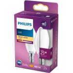 Philips: 2-pack LED E14 Kron 25W Frost 250lm