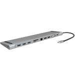 LogiLink: USB-C-docka 11-i-1 HDMI/VGA/RJ45/USB-C 100W