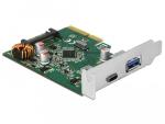 DeLOCK PCIe, USB 3.1 1 ext Typ-C / 1 ext Typ A