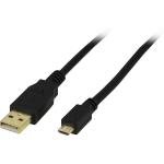 DELTACO USB Cable | USB-A - Micro-B | 2.0 | 1m | Black