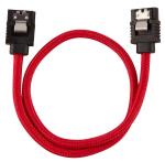 Corsair Premium Sleeved SATA Data Cable Set with Straight Connectors, Red, 30cm