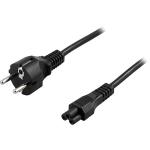 DELTACO Power Cord | Powercord | CEE 7/7 - IEC C5 | 2m | Black