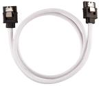 Corsair Premium Sleeved SATA Data Cable Set with Straight Connectors, White, 60cm