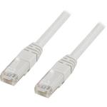 DELTACO Network Cable | Cat 6 | U/UTP | Low smoke/halogen free | Patch round (standard) | White | 1m
