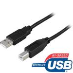 DELTACO USB Cable | USB-A - USB-B | 2.0 | 0.5m | Black
