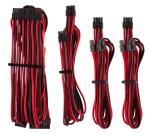Corsair Premium Individually Sleeved PSU Cable Starter Kit, Type 4 (Generation 4), RED/BLACK