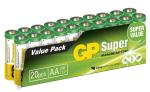 GP Super Alkaline Battery, Size AA, LR6, 1.5V, 20-pack