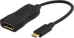 Adapter USB 3.1 Typ C hane -> DisplayPort 19 pin hona, 4K, svart